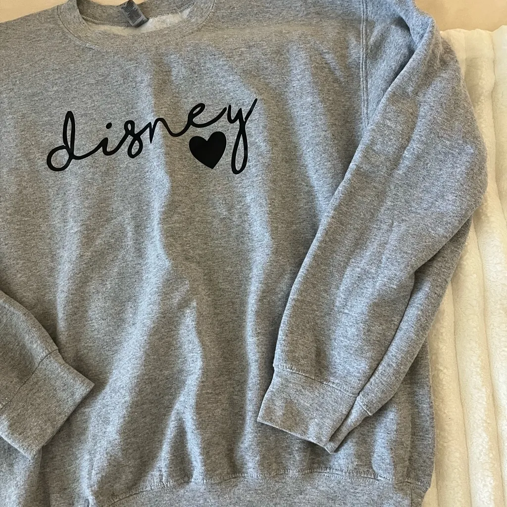 Disney Heather Gray Sweatshirt with Black Script - Image 2
