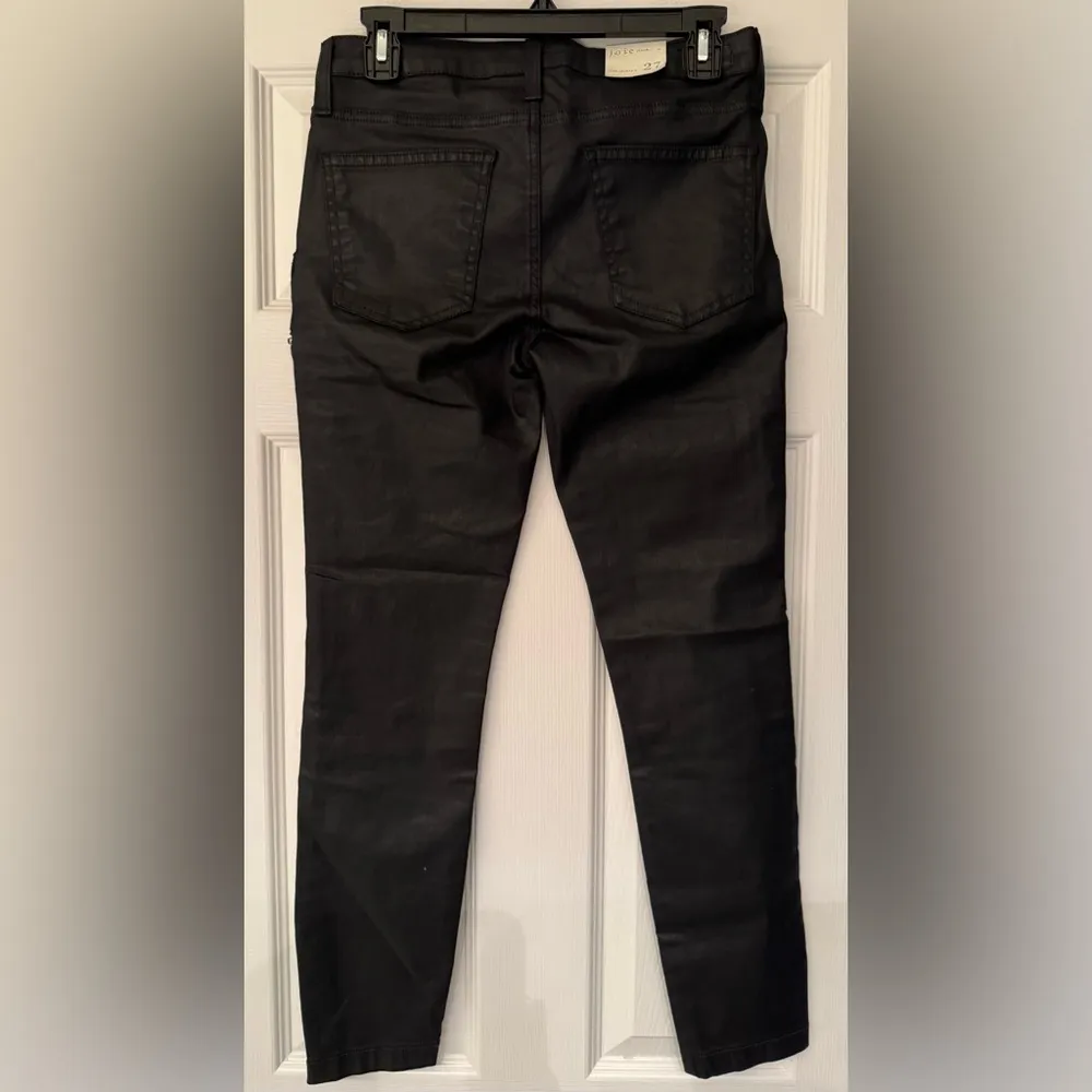 Joie Women's Park Skinny B Zipper Pants Women’s Black Coated Denim Size 27 - Image 4