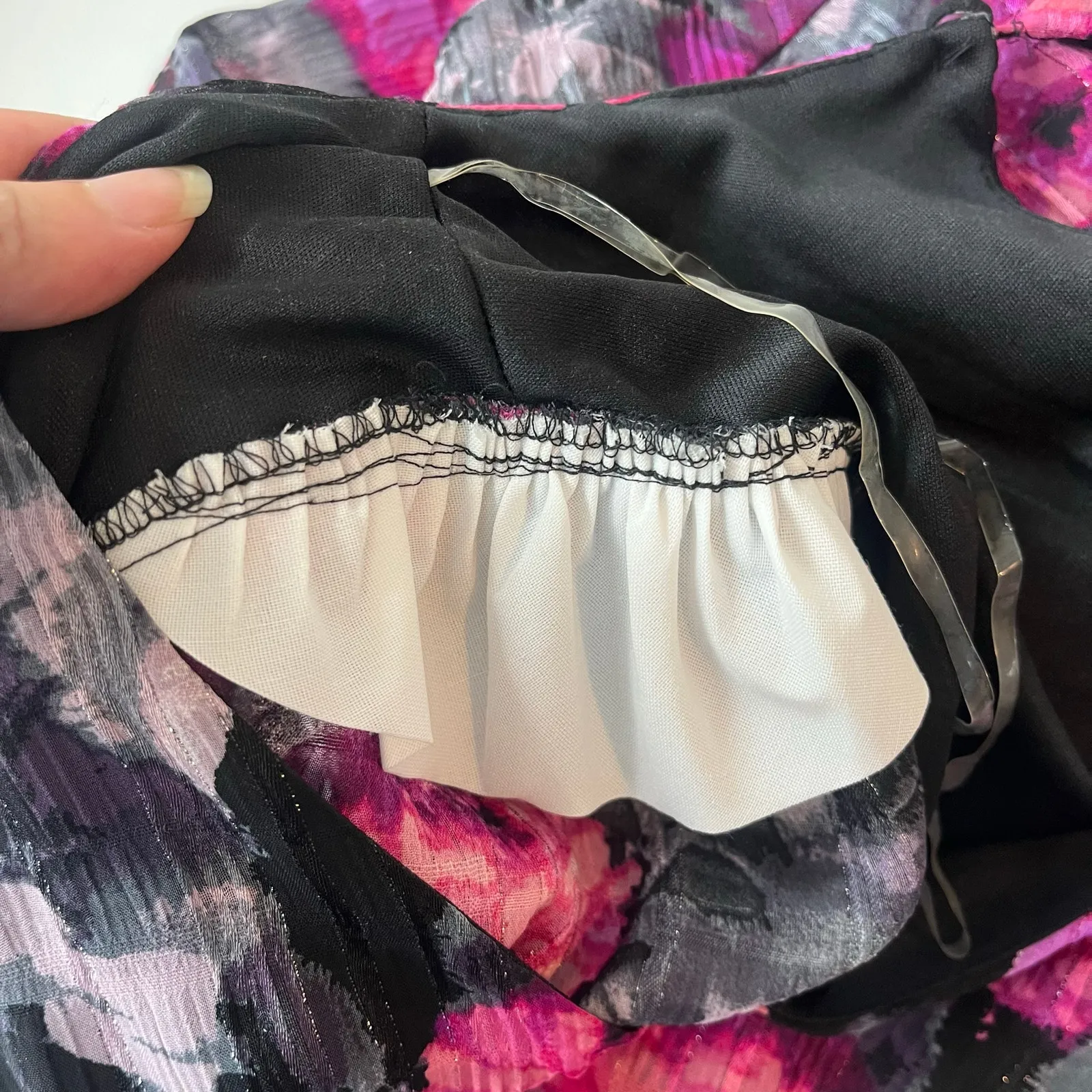 Taylor Floralt Maxi Dress Sz 8 Black Babydoll Whimsigoth Cottage Sheer Glitter - Image 11