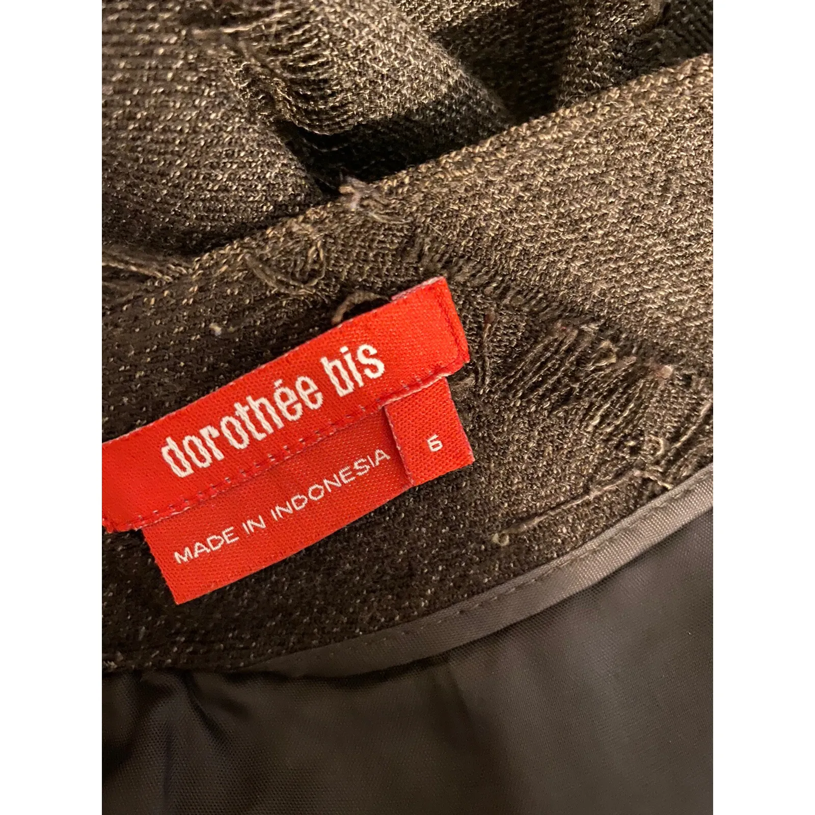 #14 Women's Brown Heavy Fringe Edge A Line Skirt by Dorthee Bis, Sz: 6 - Image 5