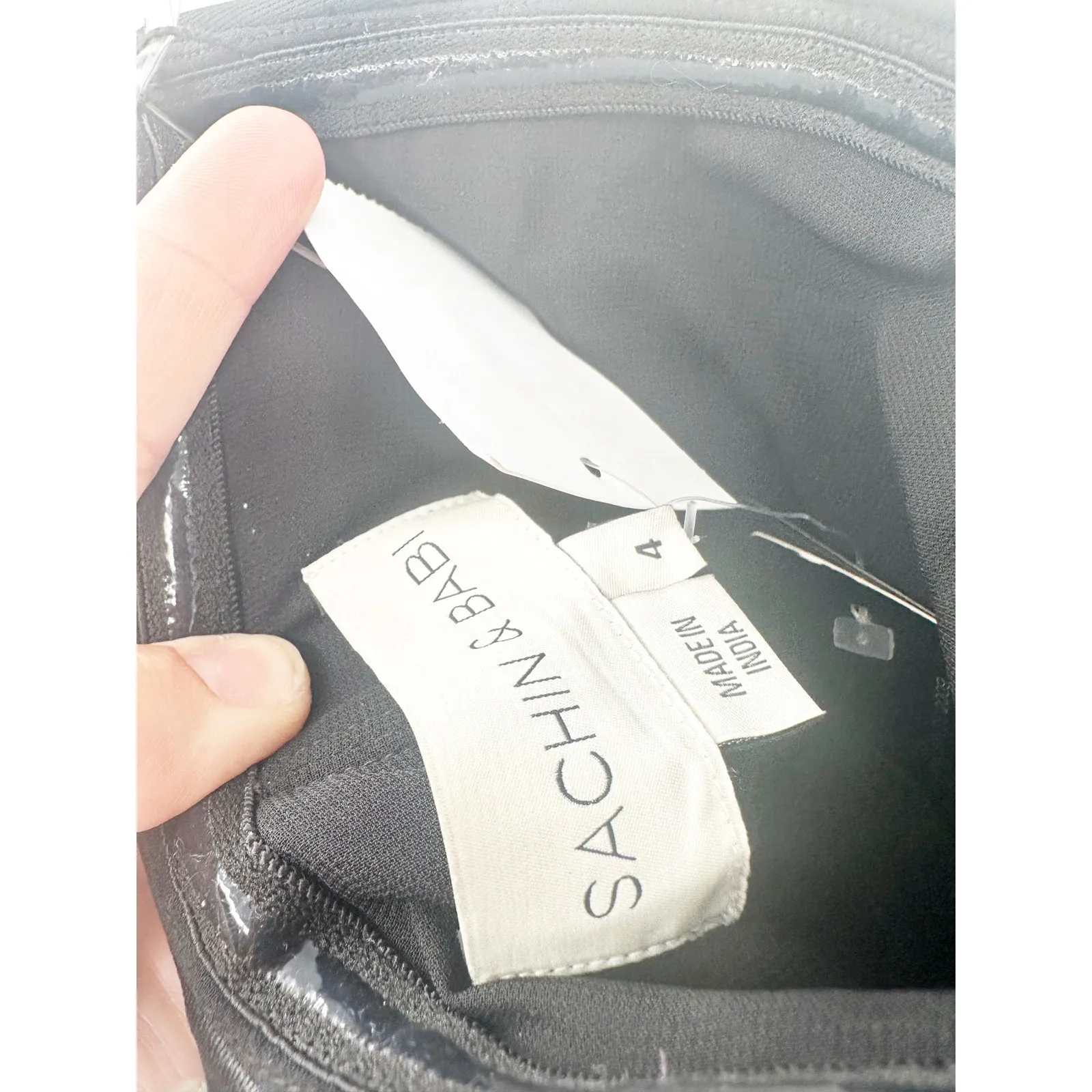 Sachin & Babi Keira Black Strapless Faux Pearl Bow Evening Gown Size 4 NWT - Image 6