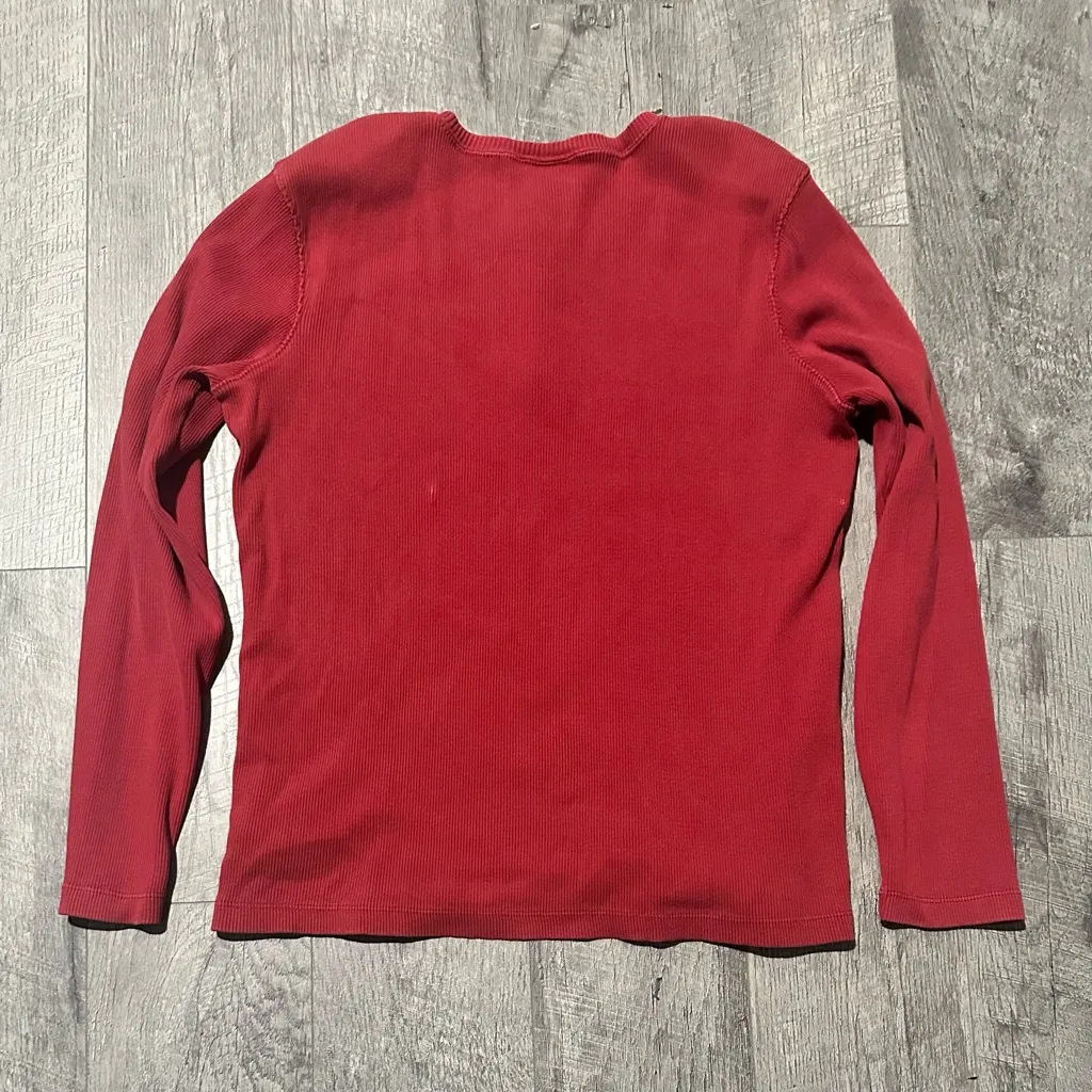 Carhartt Women's Loose Fit Heavyweight Long Sleeve T-Shirt Red XL workwear - Image 3