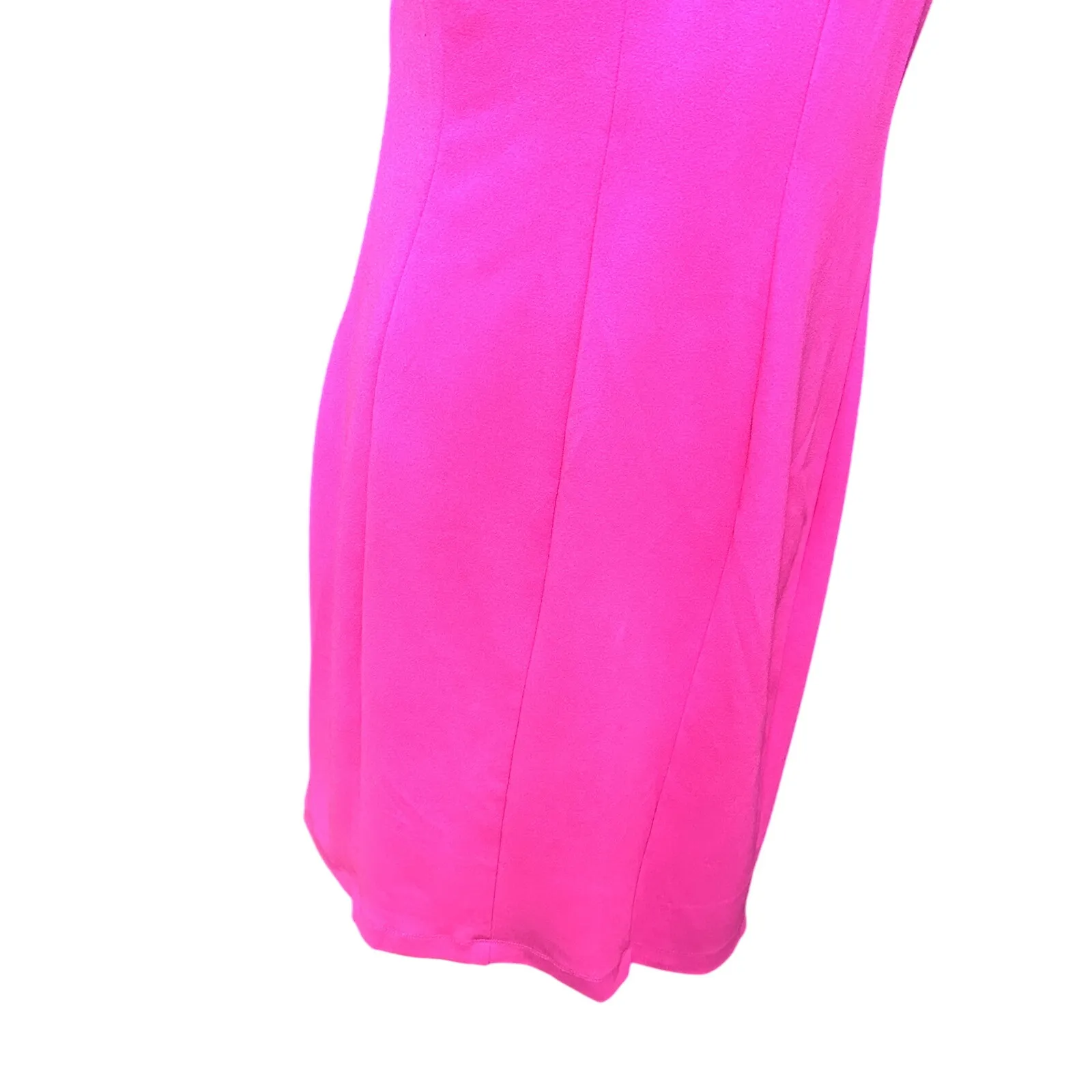 Marina Crepe Sheath Dress Asymmetric Neck Bow Shoulder Sleeveless Pink W 8 NWOT - Image 7