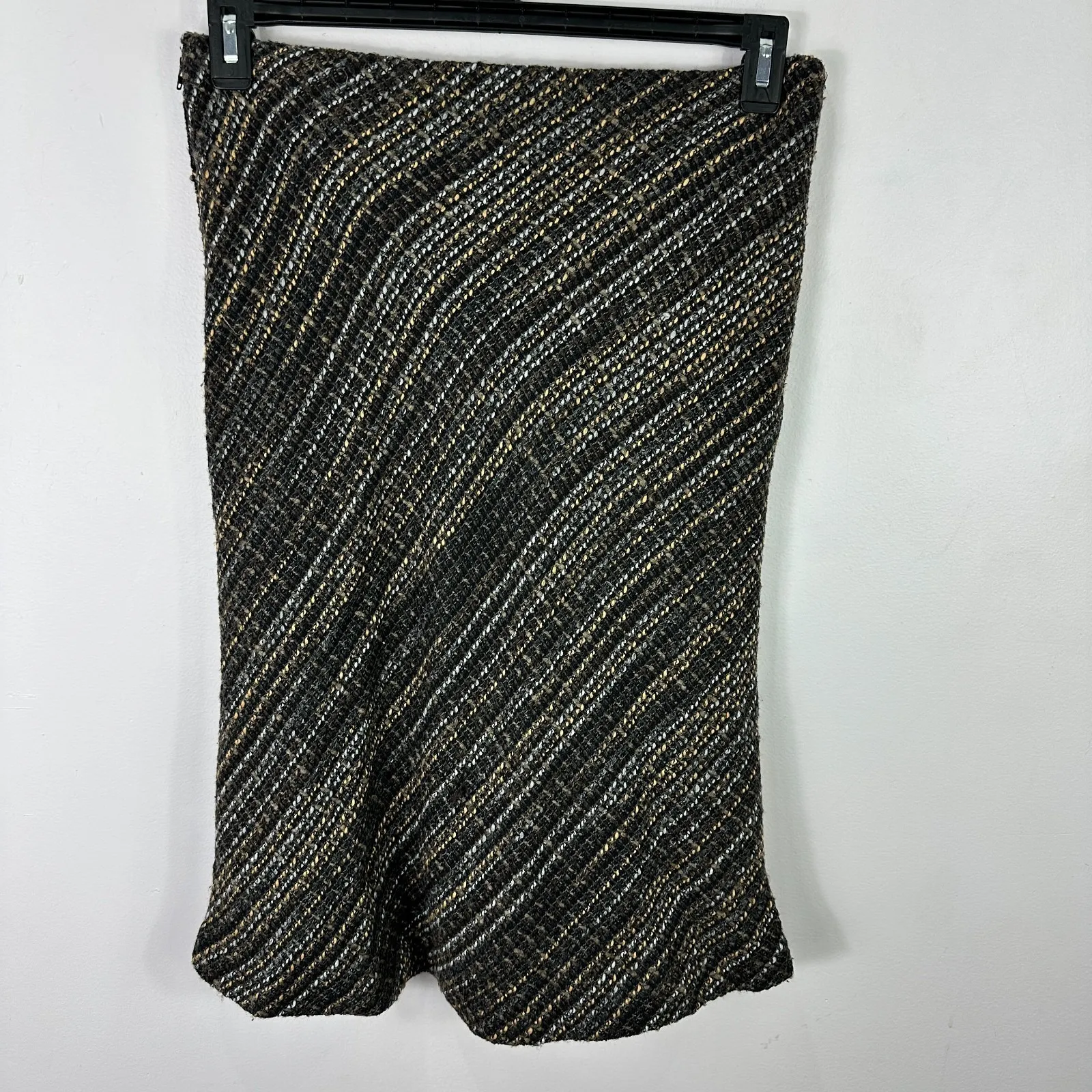 H&M Pencil Skirt 8 Black Boucle Ruffle Tweed Old Money Office Chic Dark Academia - Image 7