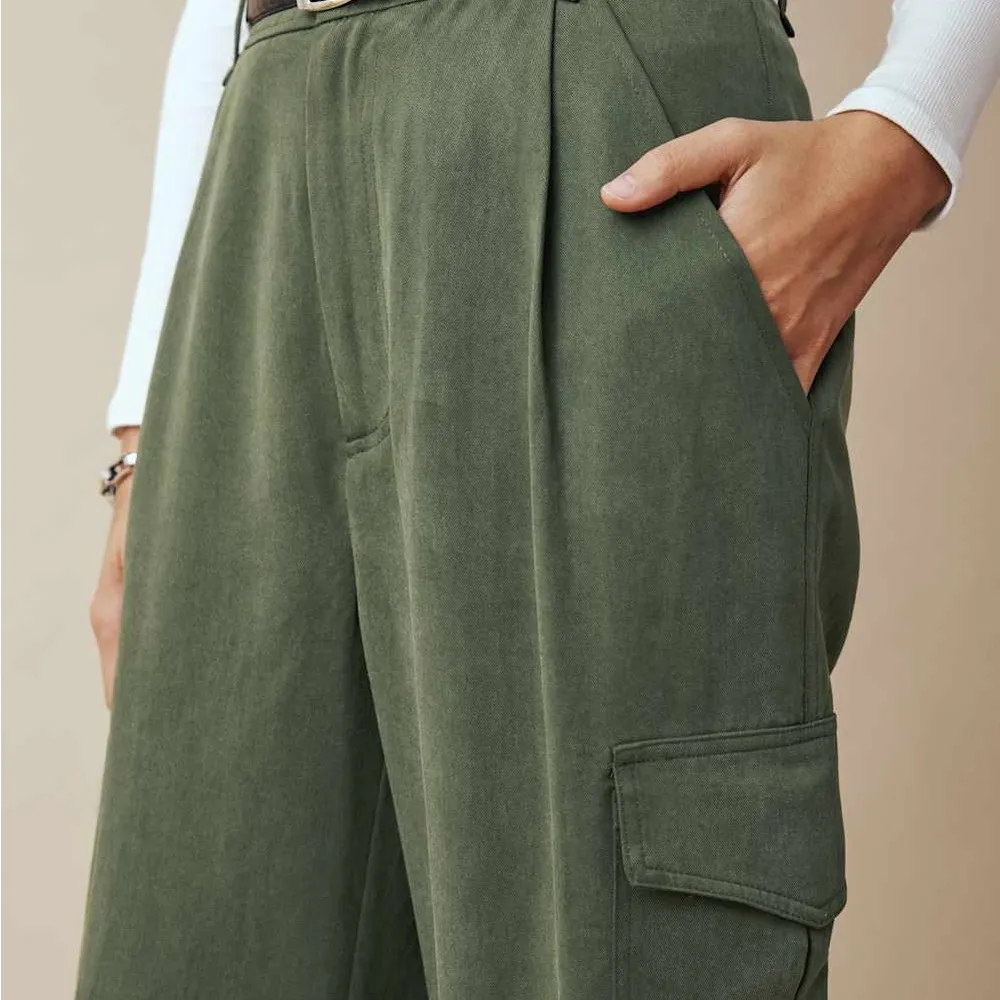 Reformation Jackson Pant Green Size 4 - Image 3