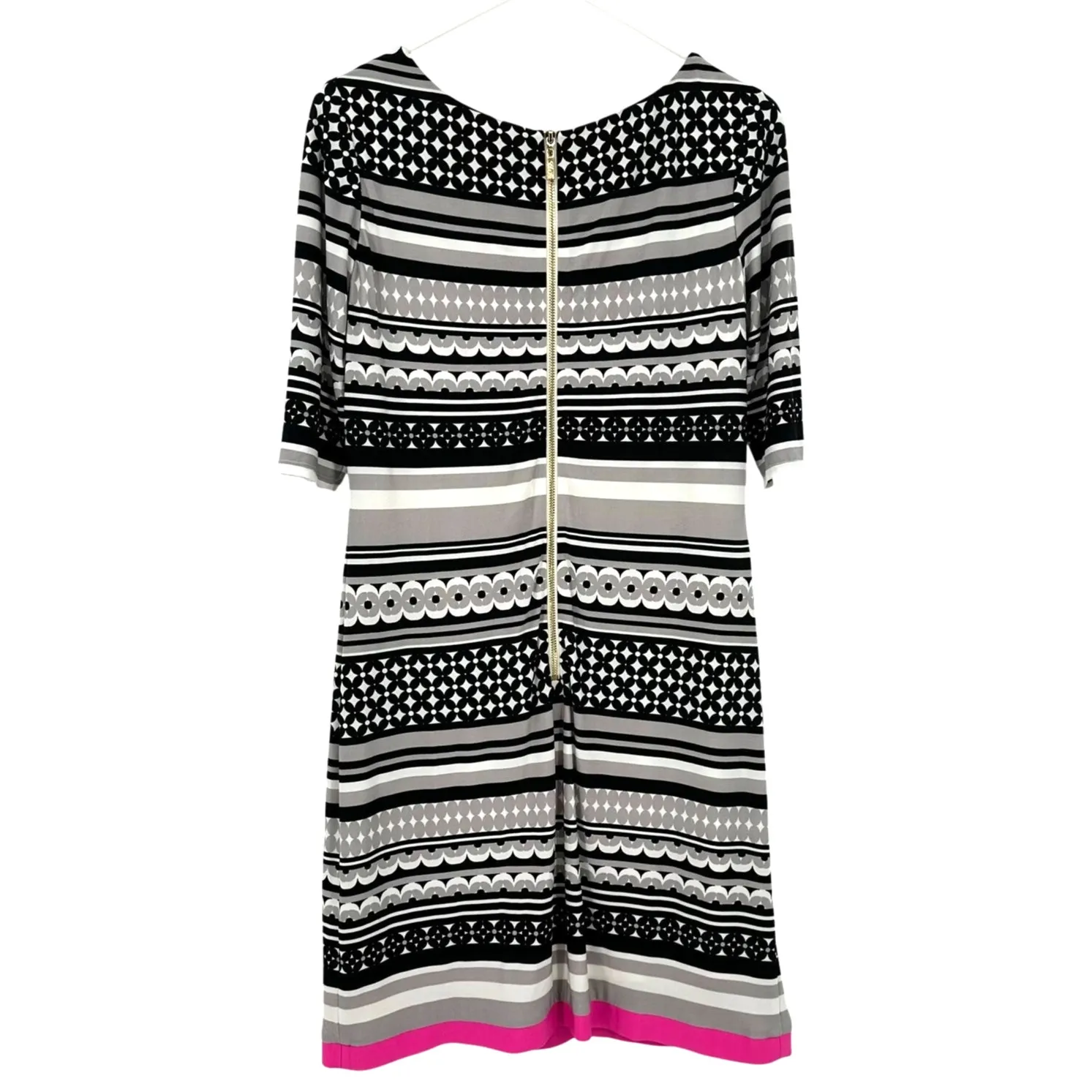 Eliza J Size 6 Elbow Length Sleeves Dress Black‎ White Pink Anti Wrinkle Travel - Image 2