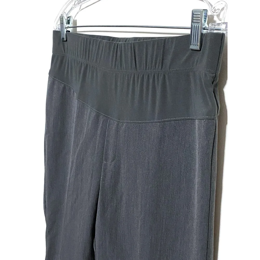 Duo Maternity Pull On Dress Pants Gray Flare Bootcut Stretch M Polyester Blend Size undefined - Image 3