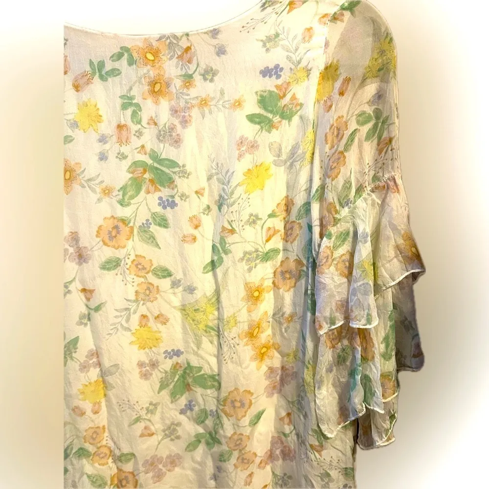 GIUSY Made in Italy Chic Floral Silk top Sz S
Elegant Boho Flowy Feminine - Image 8