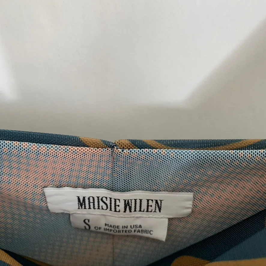 MAISIE WILEN Ssense Exclusive Orange And Blue Mesh Slip Dress Womens Small Green - Image 13