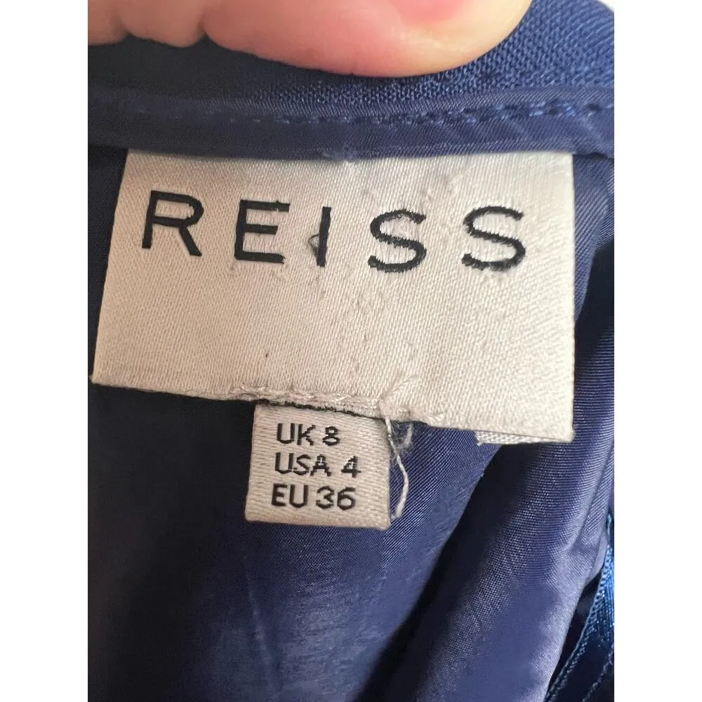 Reiss Women's Solid Navy Blue Straight Pencil Skirt Size 4 - Image 4