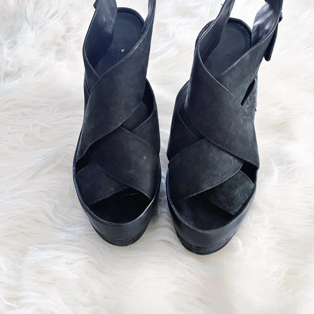 Rag & Bone Black Suede Sloane Platform Sandal - Image 4