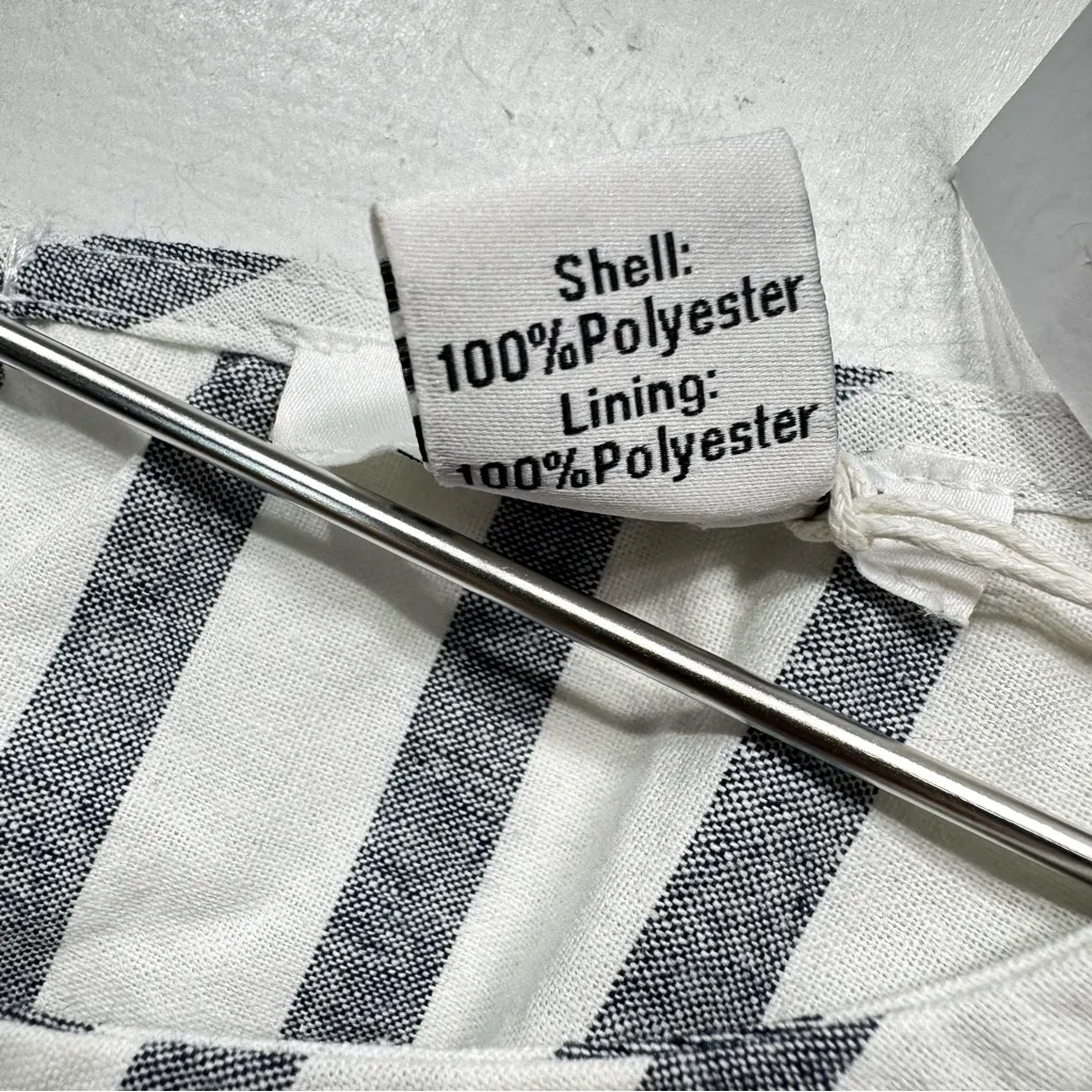 Glamorous Gray & White Striped Belted Sleeveless Dress from ModCloth Small - Image 7