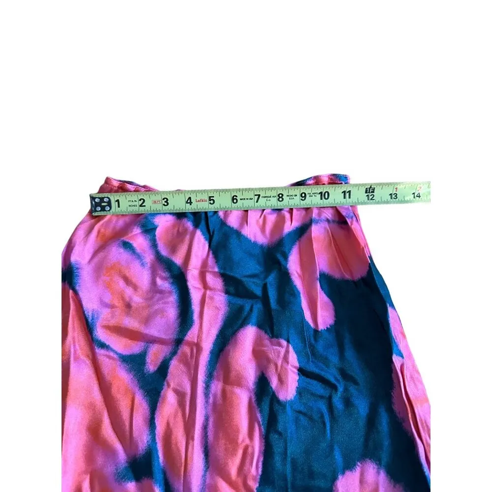 Topshop Blurred Poppy Satin Skirt Floral Print Midi Sz 2 Stretchy Waist NWOT - Image 6