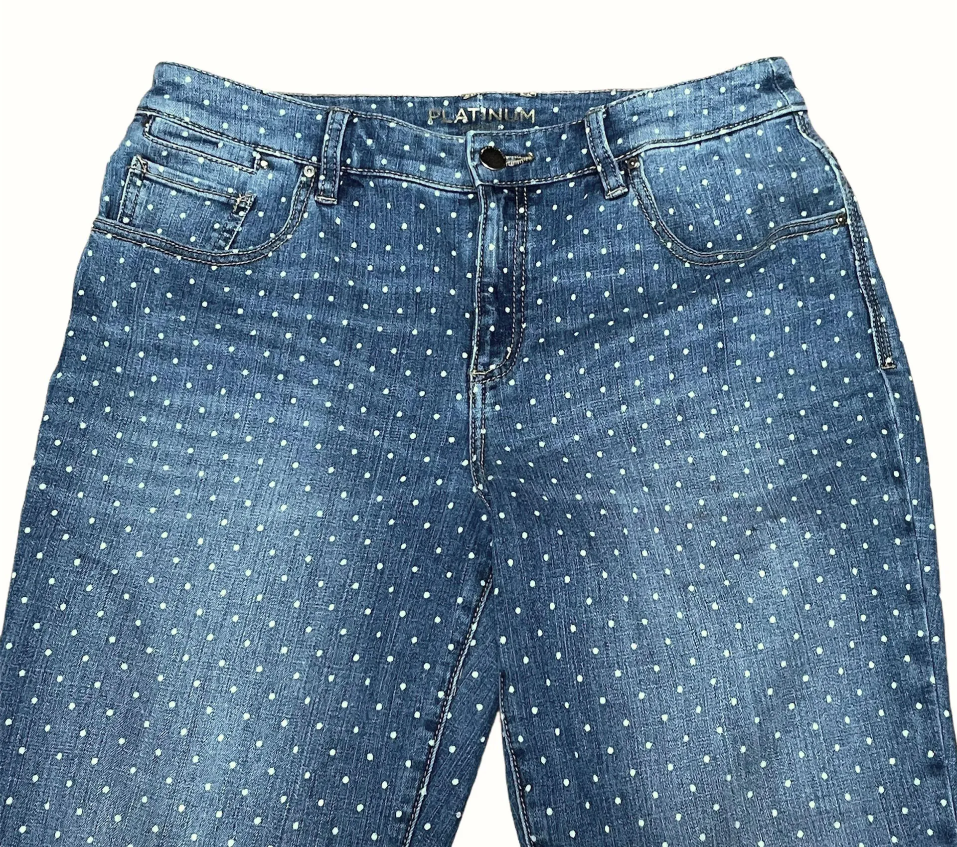 Chico’s Platinum Polka Dot Boyfriend Jeans  - Image 5