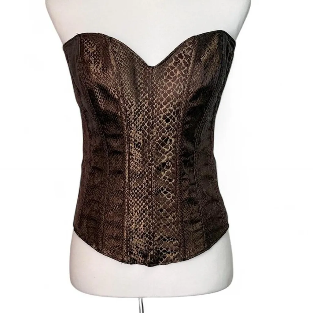 Brown Snakeskin Corset Size L - Image 2