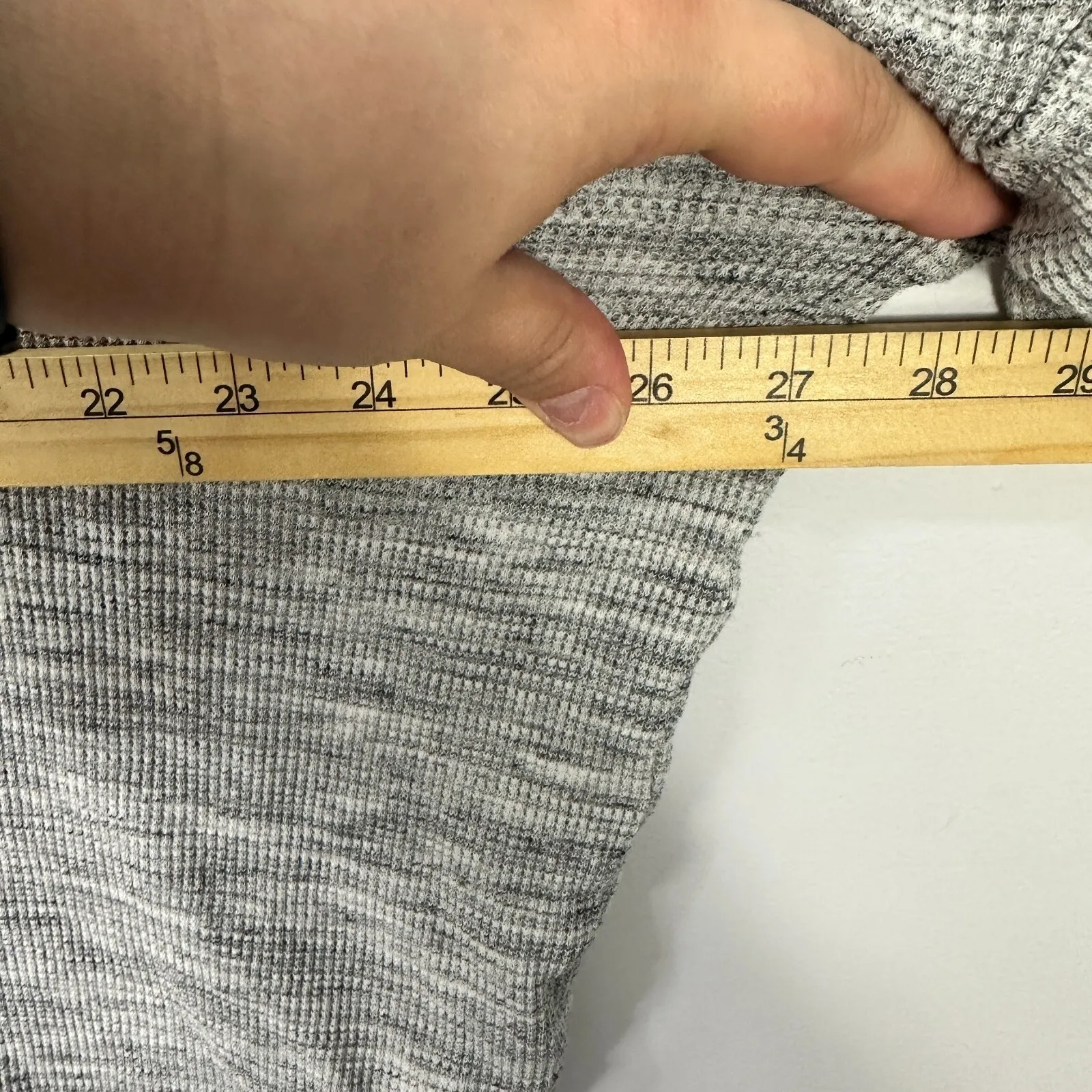 Madewell Waffle Knit Top L Gray Boxy Slouchy‎ Drop Shoulder Minimalist Lounge - Image 8