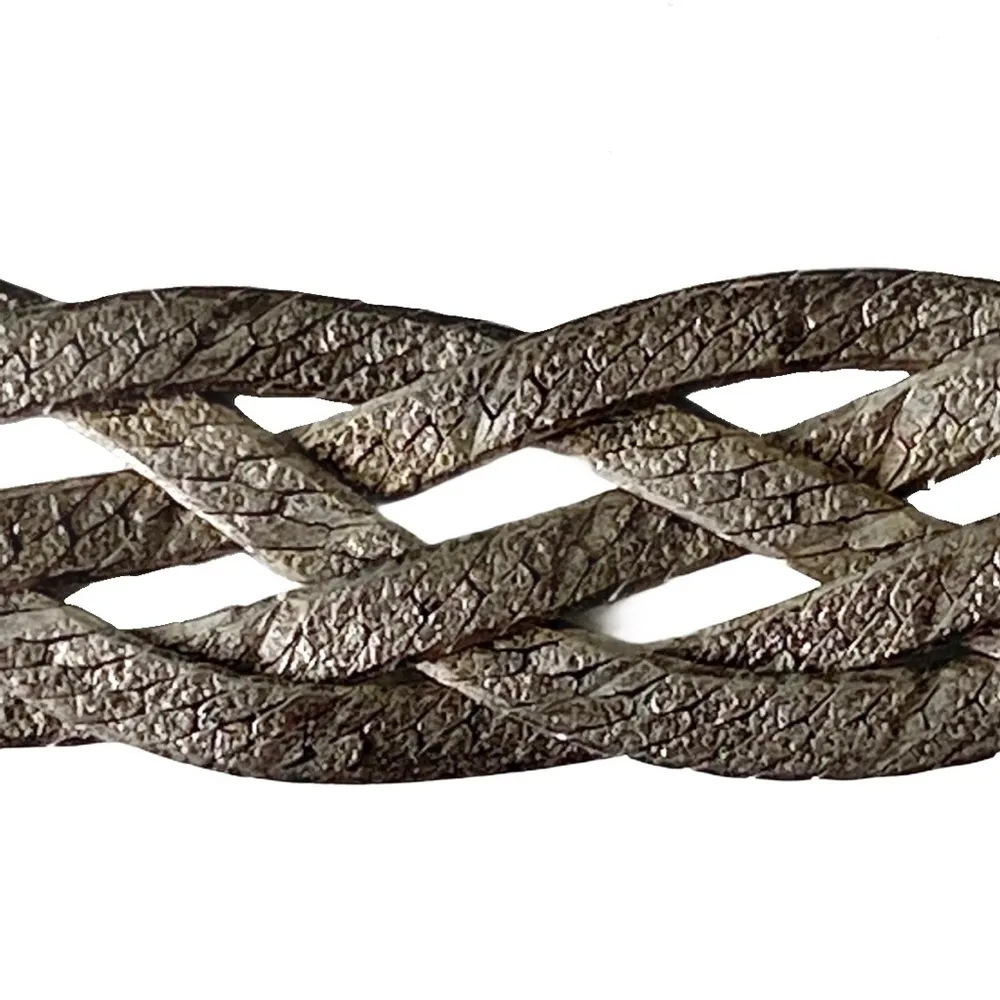 Vintage: .925 Sterling Silver  Art Deco Braided 17” Necklace  Etched Patina  - Image 4