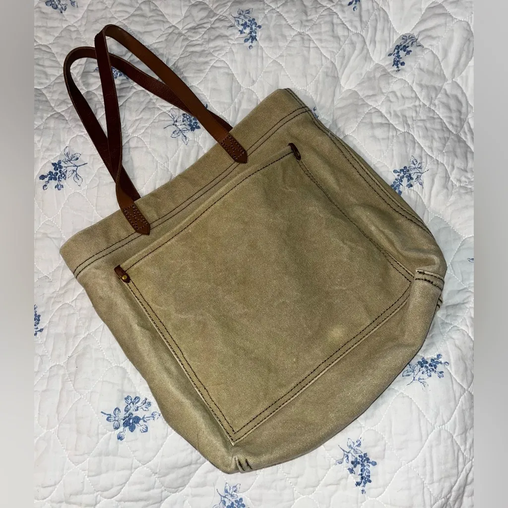 Madewell Transport Tan Canvas Tote Bag - Image 2