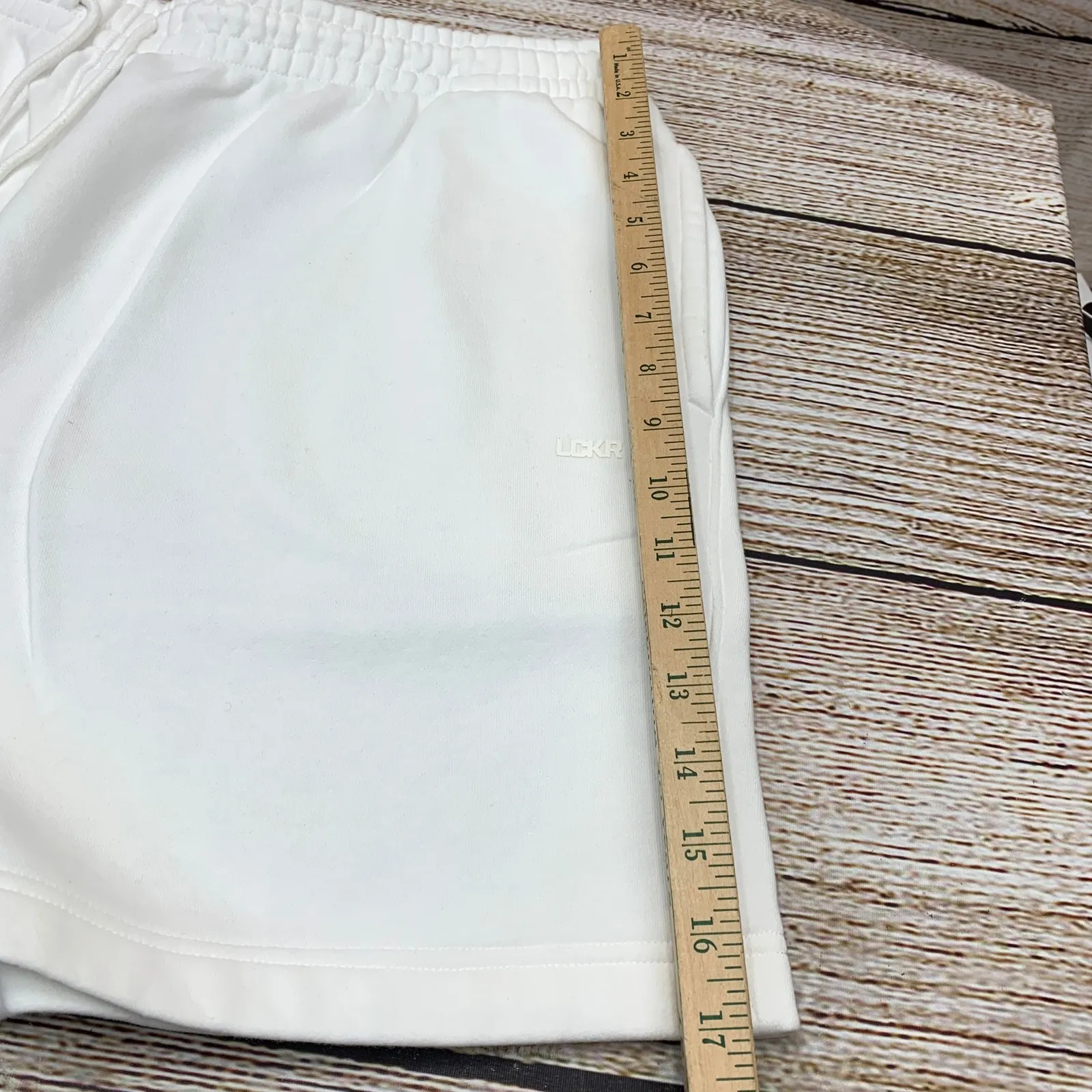 LCKR‎ White Fleece Sweat Shorts XXL XXLTG Drawstring Pockets Athleisure Comfort Size undefined - Image 5