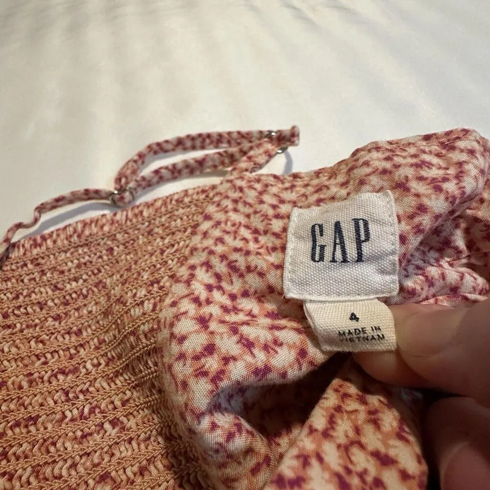 Gap Floral Pink Patterned Dress Sz 4 Women’s Fit & Flare - Image 10