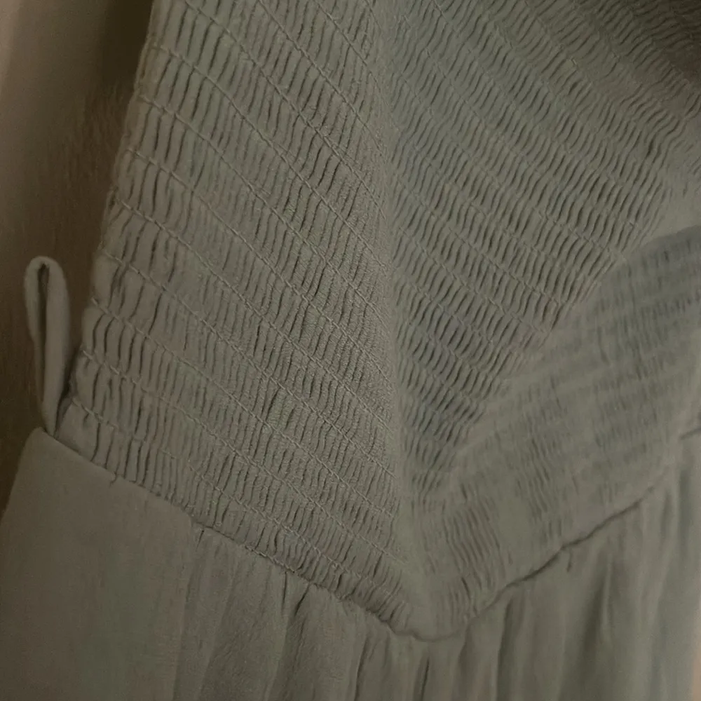 Love Tree  Green Solid Sleeveless Smocked Ruffle Jumpsuit (missing belt) - Image 5