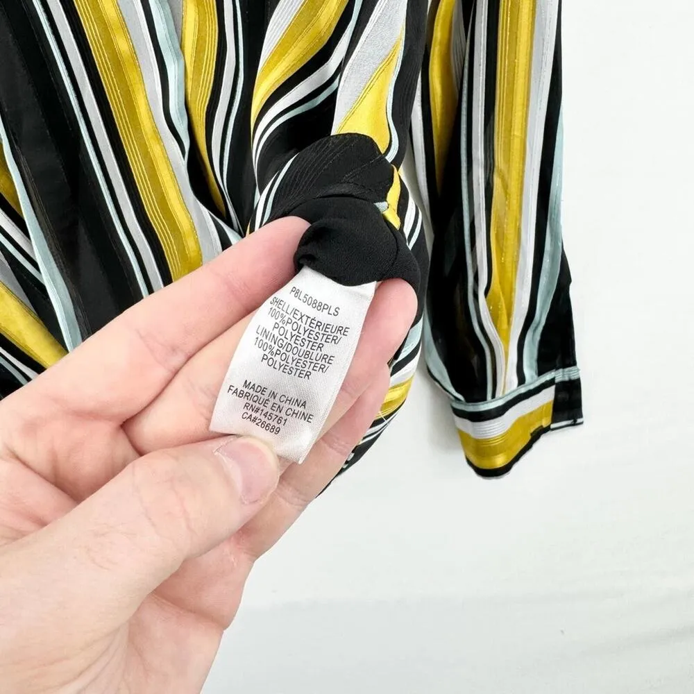 PARKER Blouse Women Size XS Deep V Neck Lola Long Sleeve Draped Wrap Black - Image 4