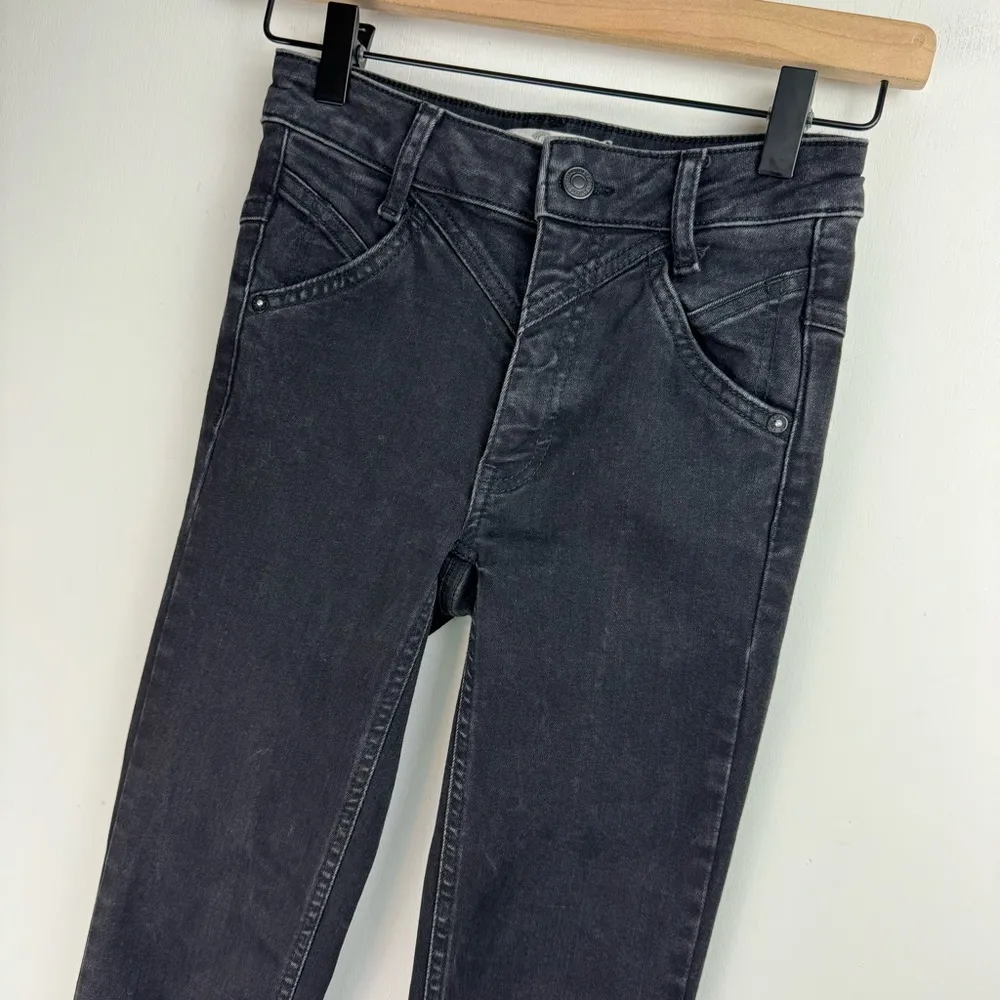 Free People Riley Seamed Skinny Jeans Sz 24 Black Wash Stretch - Image 6