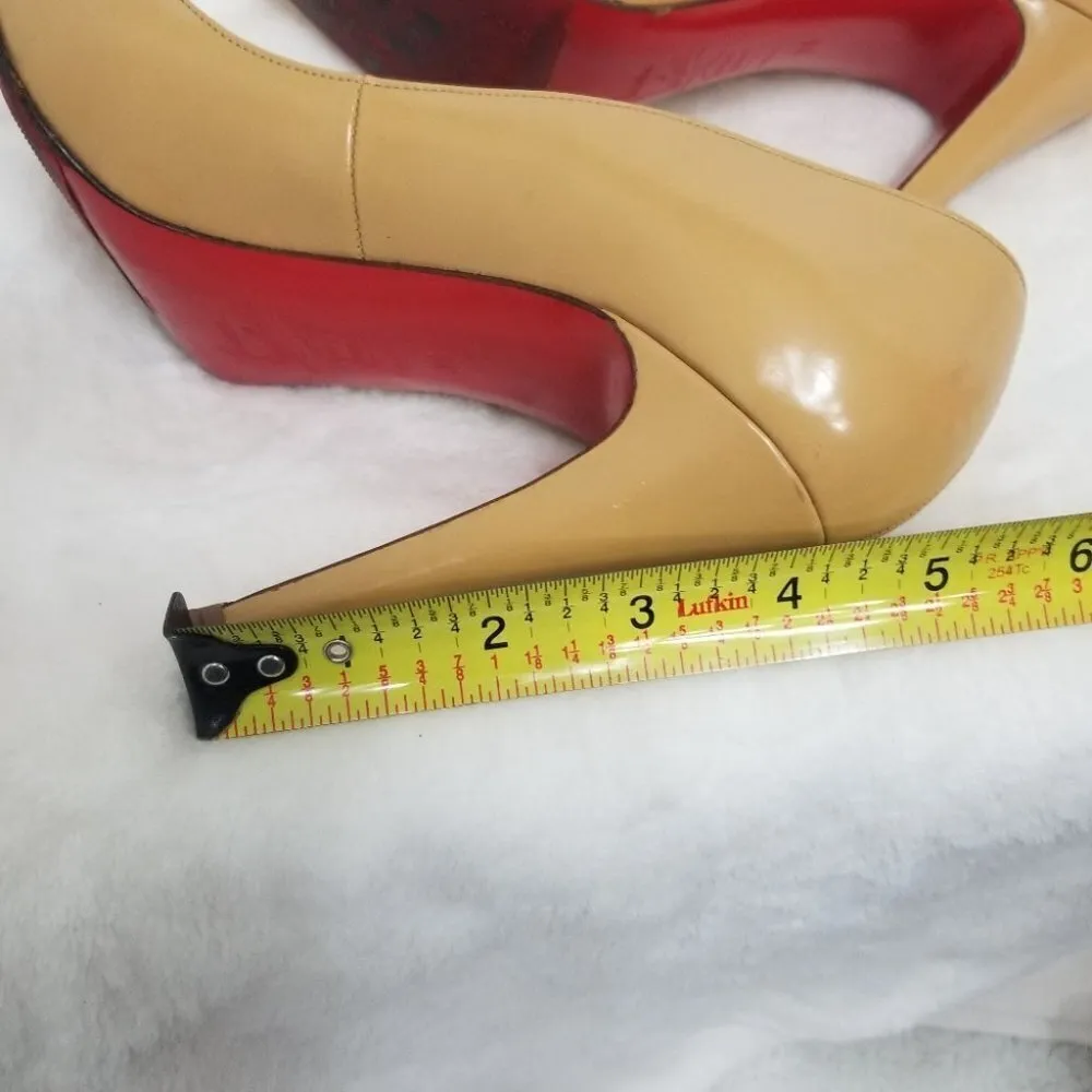 PRICE DROP-Christian Louboutin camel color Patent Leather heels - Image 10