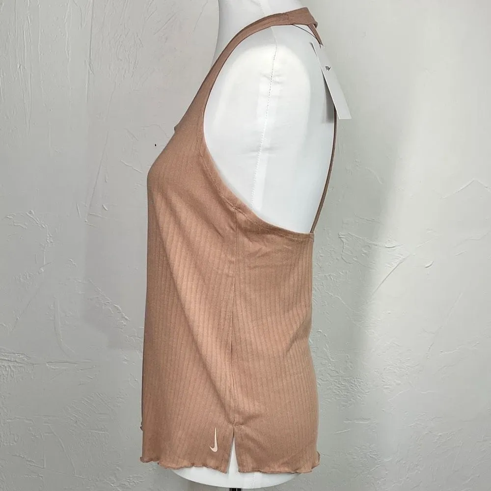 Nike Yoga Light Brown Ribbed Tank Top Small NWT - Image 4