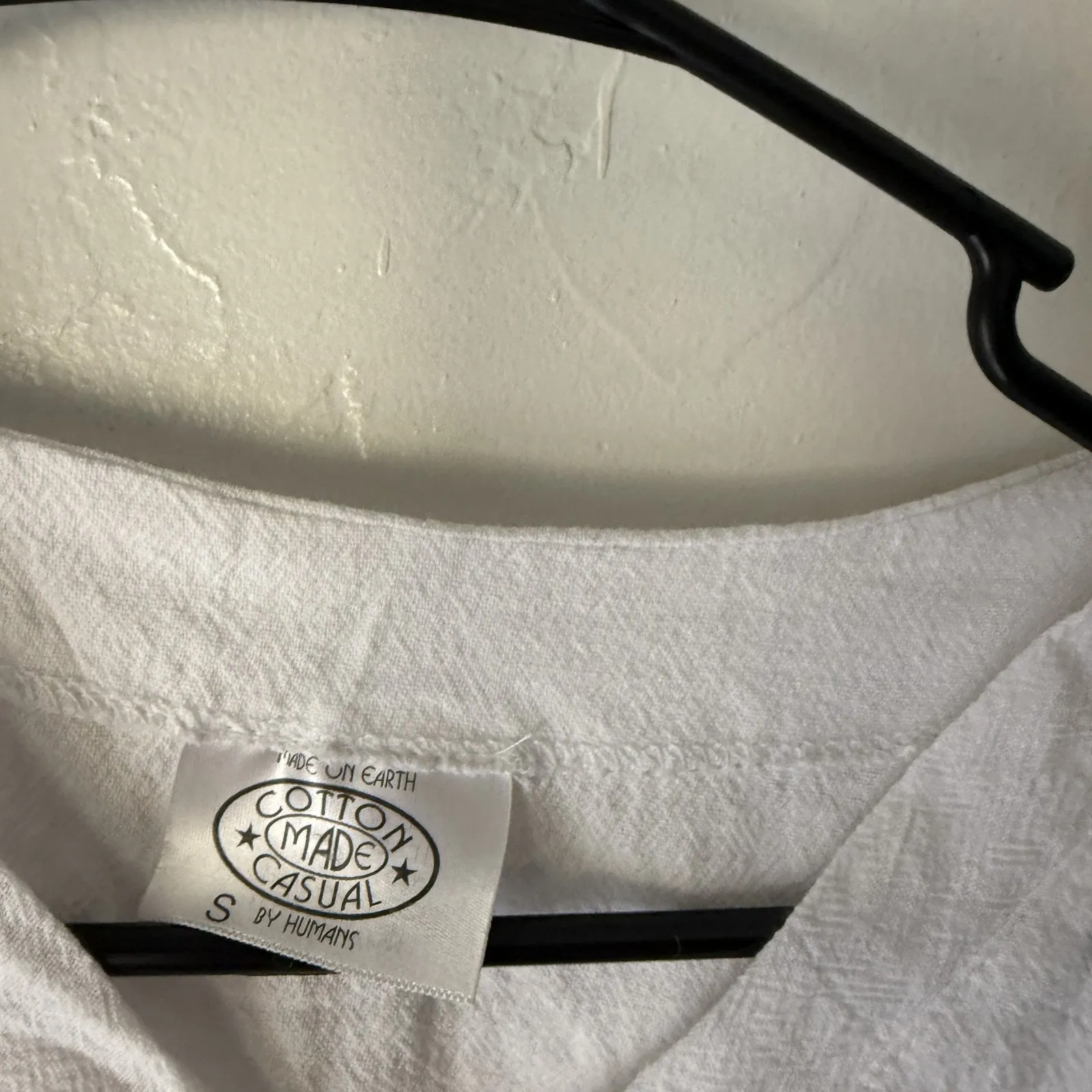 Cotton Made Casual Shirt Cottage Small White Yellow Flower Let It Be Graphic Top - Image 4