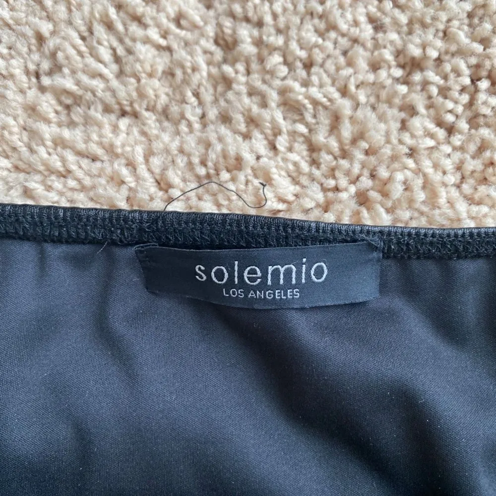 Solemio Faux Leather Asymmetric Mini Skirt size med - Image 2