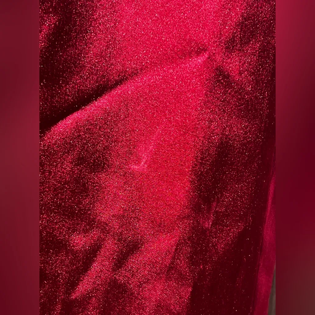 AIIFOS ORLA Skirt Metallic Satin MIDI Skirt In Metallic Red - Image 12