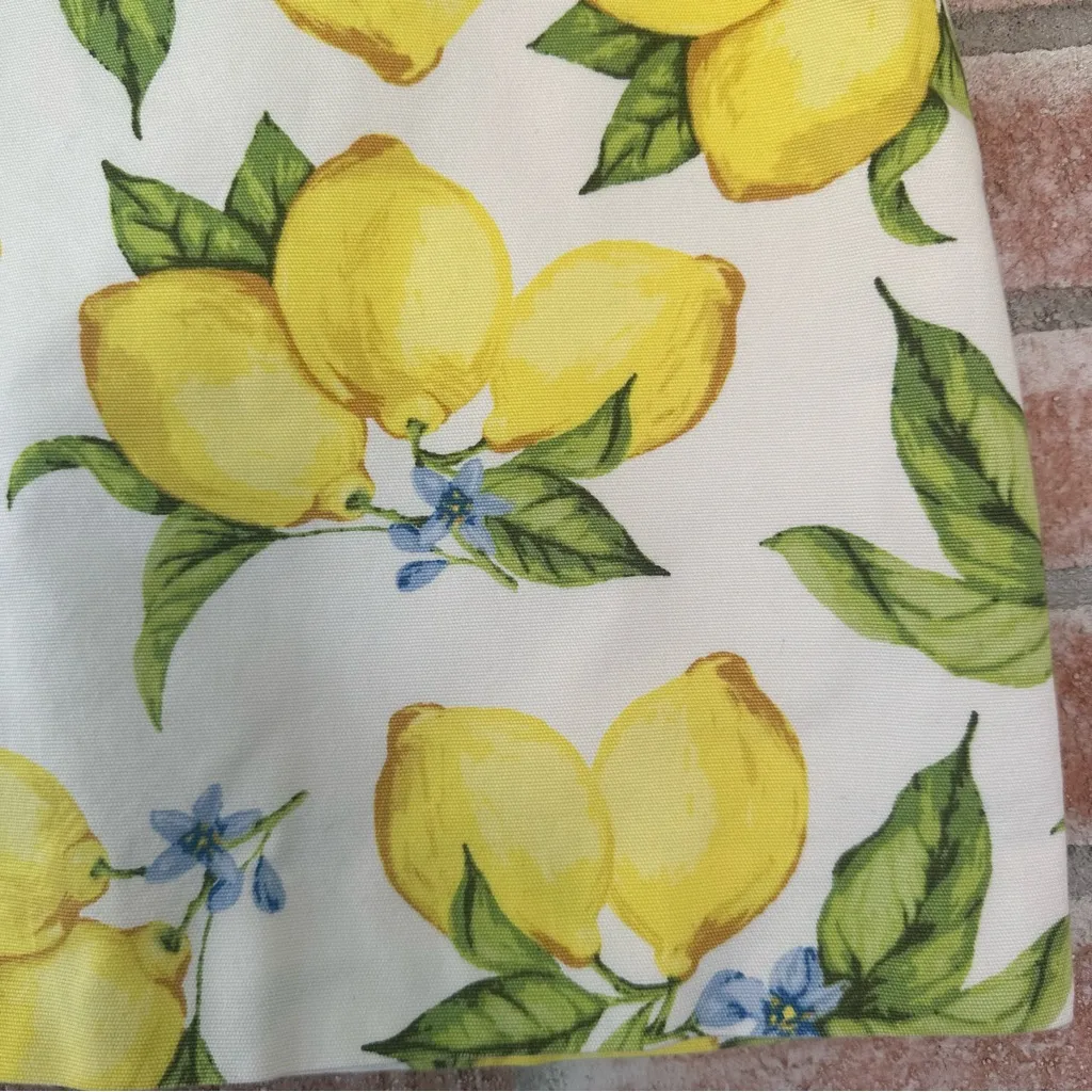 Talbots Lemon Print A Line Short Skirt Women’s 2 Yellow Cotton Stretchy - Image 2