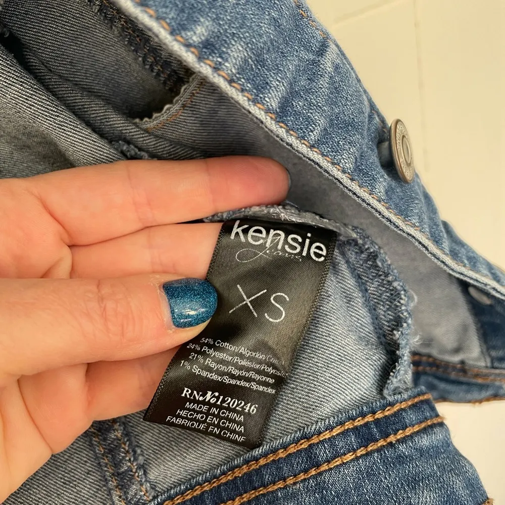 Kensie Jeans Short Denim Jacket Stretch Button Flap Pockets Women’s Size XS - Image 10