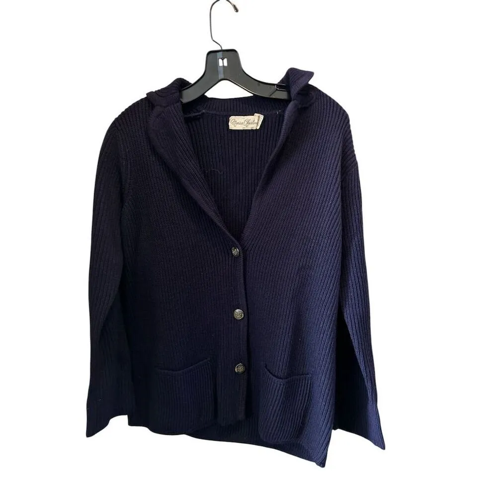 Marisa Christina Women's M Blue Cardigan Sweater Vintage‎ Button - Image 4