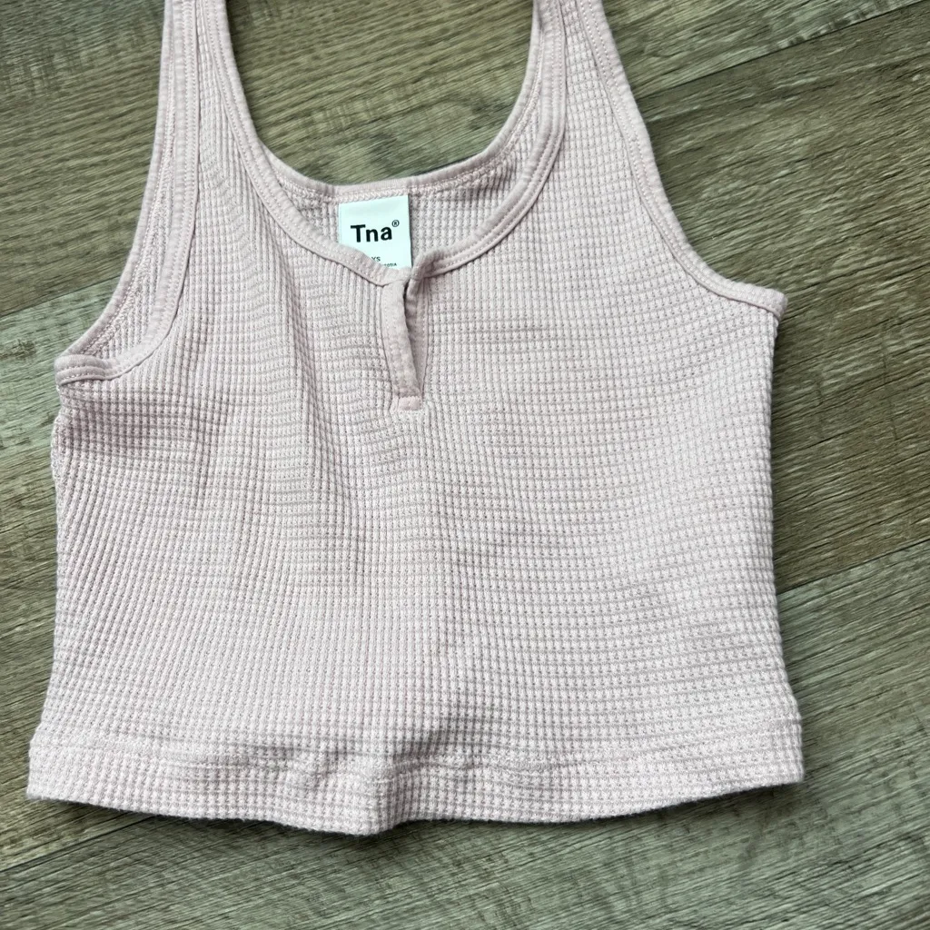 Tna Pink Ribbed waffle Women's Tank Top size xs - Image 4