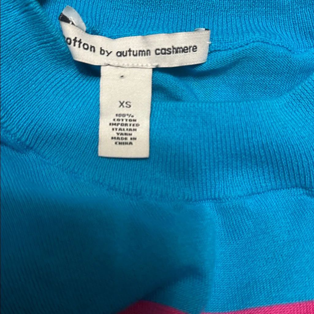 Cotton by Autumn Cashmere Colorful Striped Cropped Sweater - Image 4