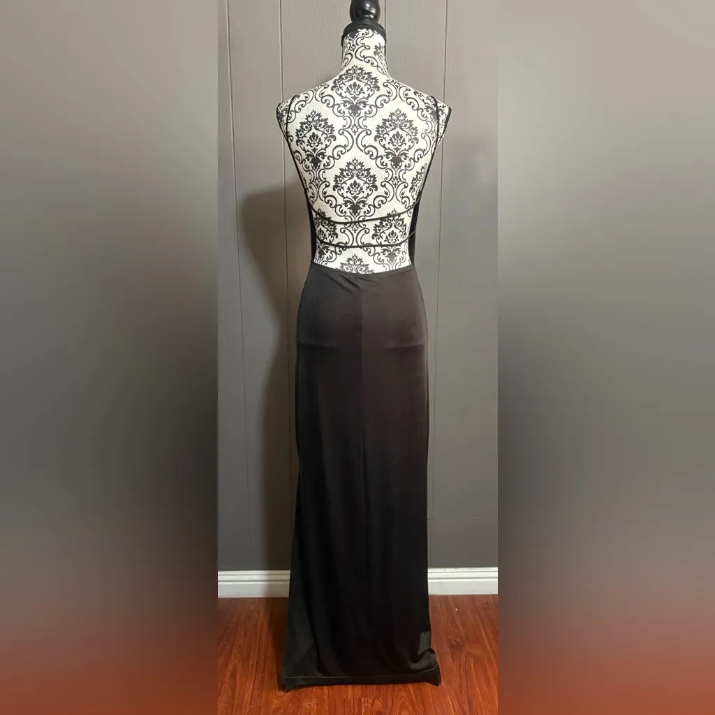 CAPULET REVOLVE Black Slip Maxi Dress with Open Back - Image 2
