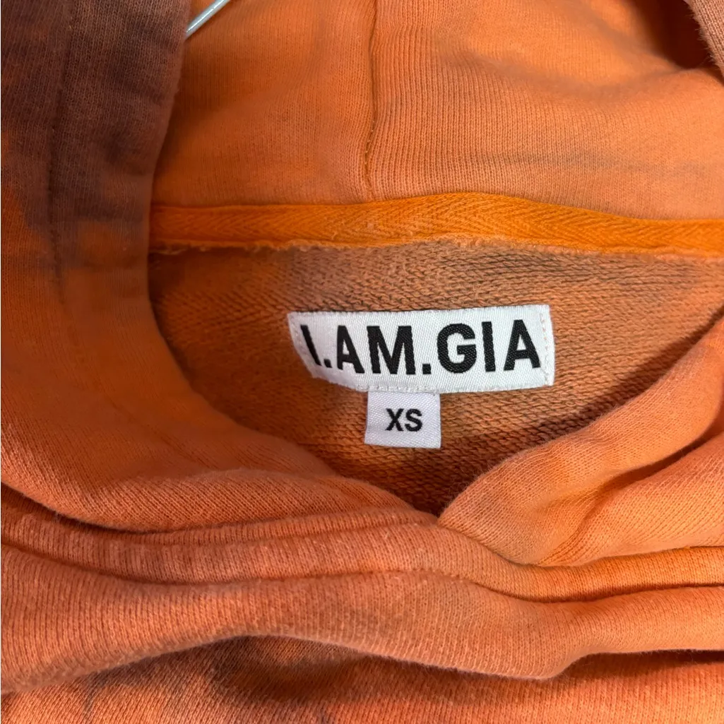 I.AM.GIA Tatiana Oversized Tie Dye Hoodie Coral Orange Peach XS - Image 4