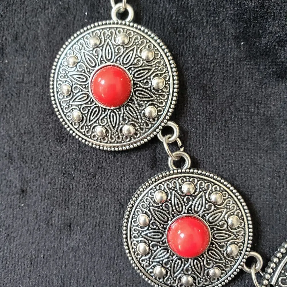 Paparazzi Womens Hey, SOL Sister Red Bead Silver Chain Collar Necklace Lobster - Image 5