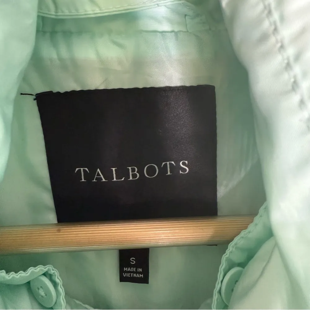 Talbots Mint Green Puffer Vest Jacket Size Small - Image 2