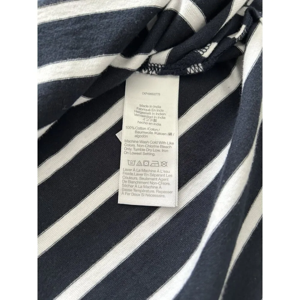 Madewell $118 Pull Over Side-Tie Knit Maxi Dress in Stripe Dark Navy Size XL - Image 16