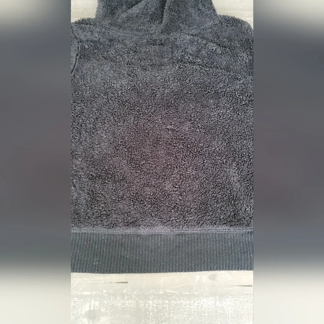 Hollister Black Faux Fur Mock Neck Cropped Sweater Size M - Image 9