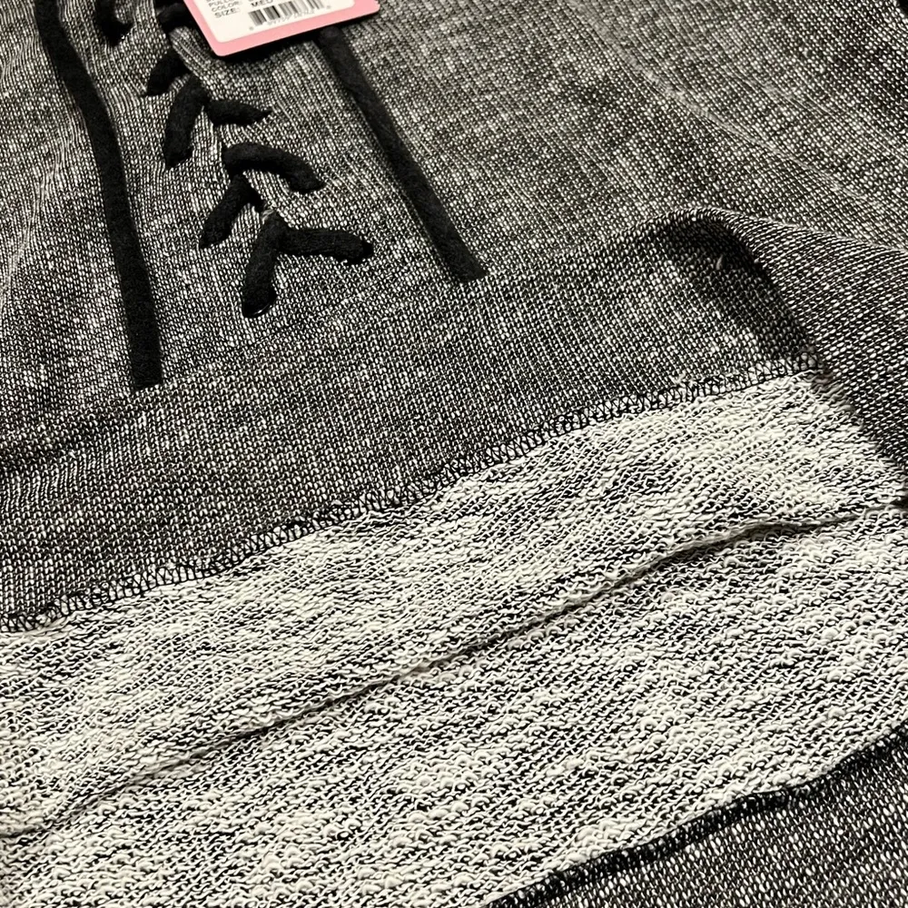 Gray Sweater with Black Lace-Up Detail - Image 6