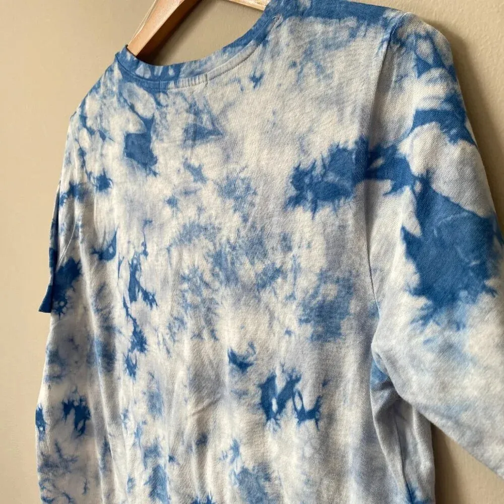 Elizabeth & James Women's Small Blue Cloud Tie Dye Short Sleeve Tee Shirt Casual - Image 16