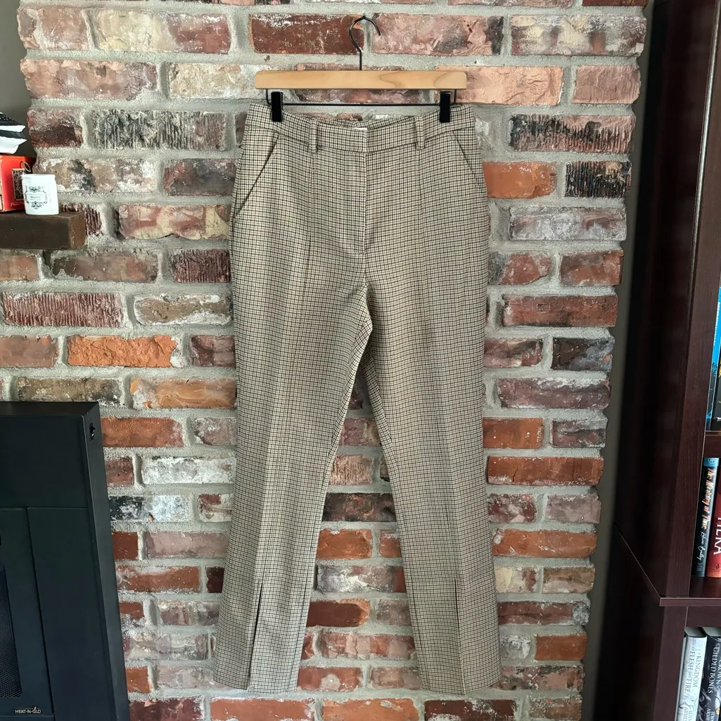 A.L.C Edwin Split Hem Plaid Print Pants, 8 - Image 2