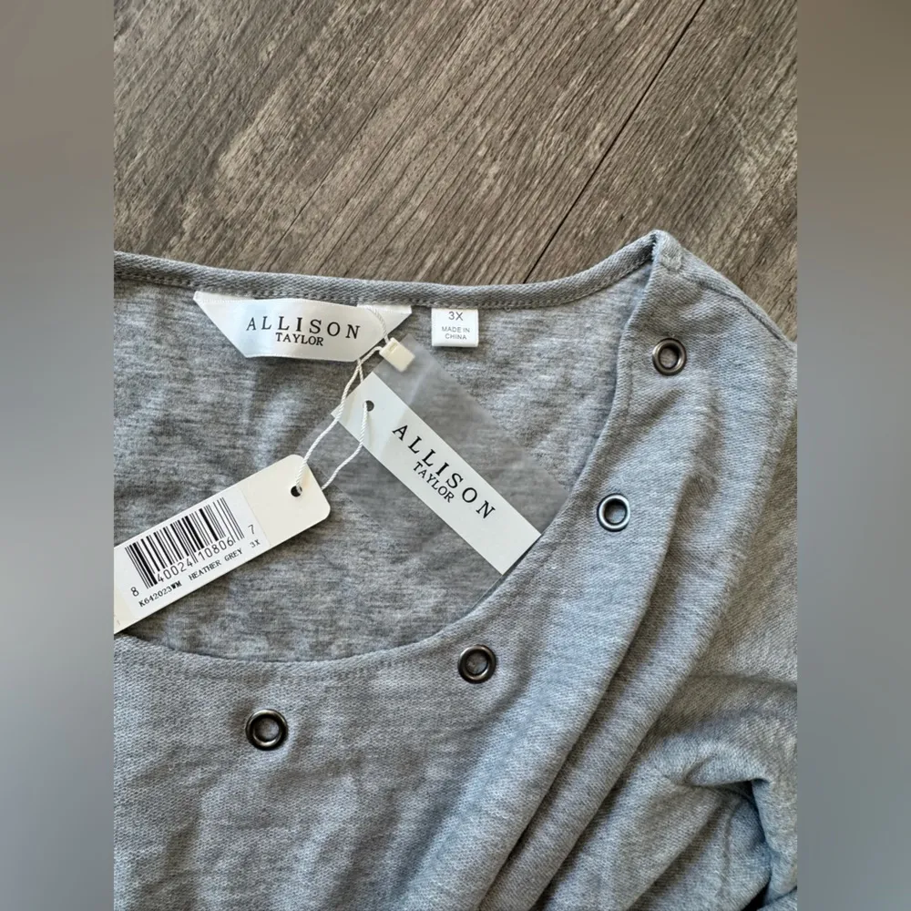 ALLISON TAYLOR Gray Cold Shoulder Top - Image 11