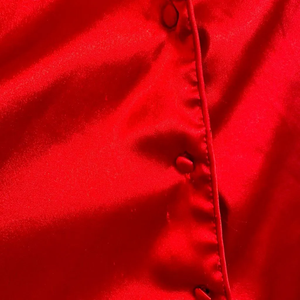 INC International Concepts Lipstick Red Satin Silky Pajama Set XL - Image 4