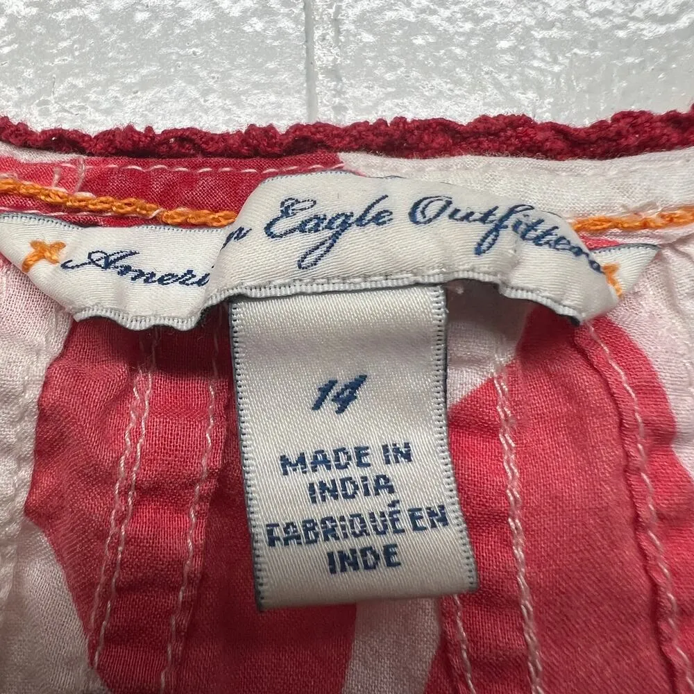 American Eagle Womens Top 14 Cotton Floral Dainty Cottagecore Beachy Lightweight - Image 2