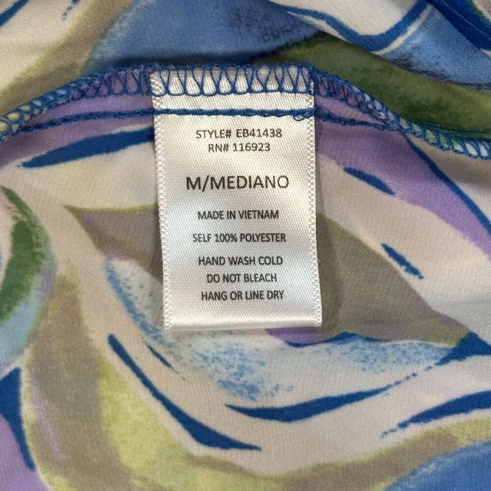 Easel Los Angeles Maxi Swim Skirt Women's Medium Marble Print Handkerchief Hem - Image 8